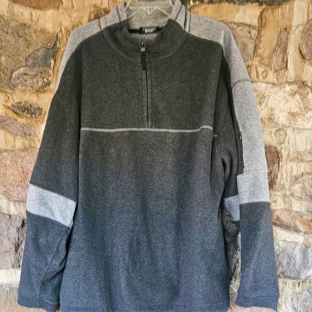 1/4 Zip Grey Fleece Long Sleeve Mens Size X XL by Ashford Sport